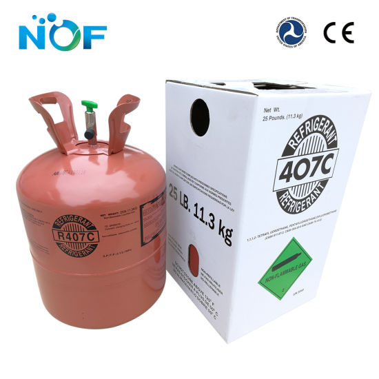 Vente d'usine de gaz réfrigérant fréon R407c dans une bouteille jetable