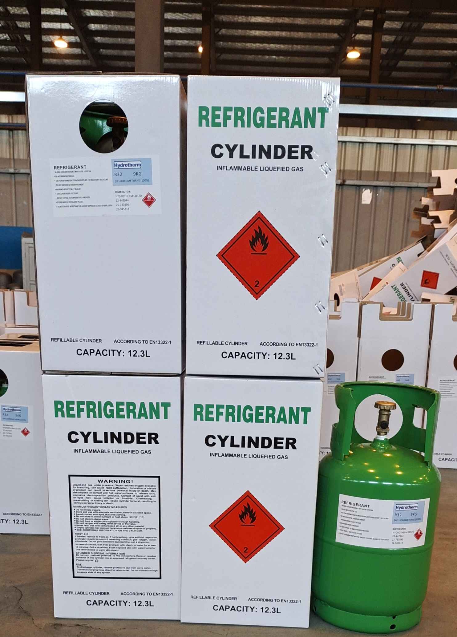Fourniture de gaz réfrigérant R32 pour cylindre rechargeable de 9 kg pour l'Europe